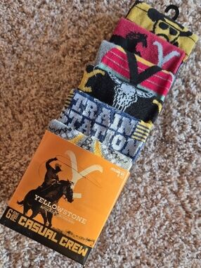 Yellowstone Casual Crew Socks - Multicolor Pack,  6 Pair